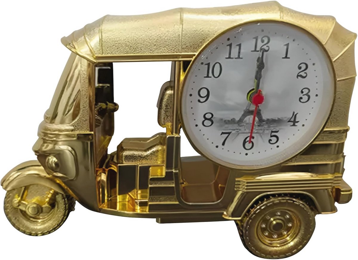 Vintage Driewieler Klok - Creatieve Desktop Wekker voor Huis en Kantoor
