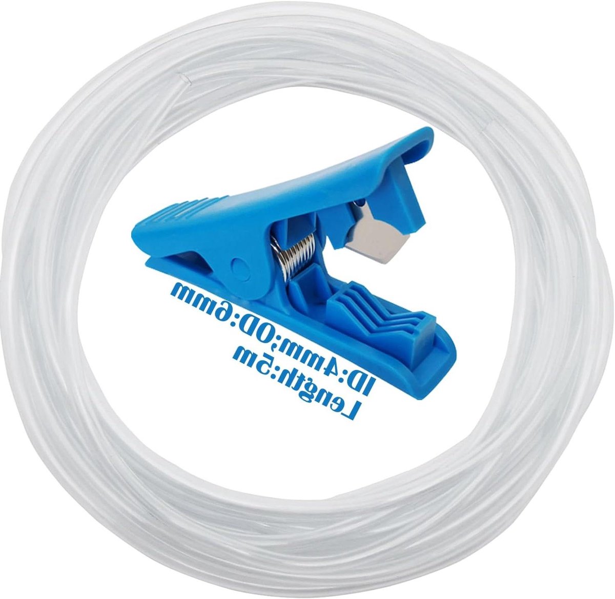 Transparante PVC-slang 4 mm ID x 6 mm OD 5 m - Flexibel met 1 stuks buissnijder