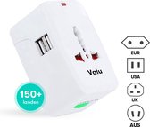 Valu - Wereldstekker Universeel - 2 USB-poorten - Compact design