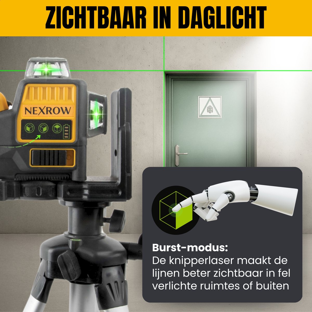 FlowMotion 4D Kruislijnlaser – Lijnlaser Zelfnivellerend - Bouwlaser 4 Tot 16 Lijnen 360 Rotatie Inclusief Draagkoffer En Bevestigingsaccessoires FlowMotion 4D Kruislijnlaser – Lijnlaser Zelfnivellerend - Bouwlaser 4 Tot 16 Lijnen 360 Rotatie Inclusief Draagkoffer En Bevestigingsaccessoires