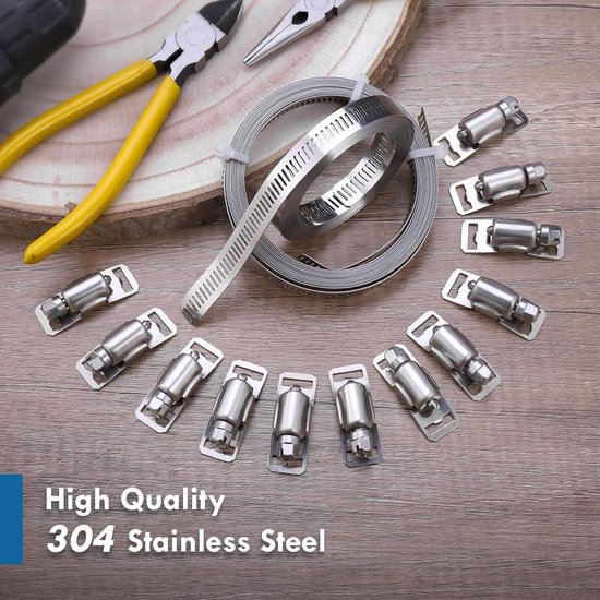 10 stks Slangklem Mini Brandstofleiding Pijp Slangklem Rvs Slang Sluiting Voor Luchtslang Waterleiding Brandstofslang Siliconen Slang(14-16Mm