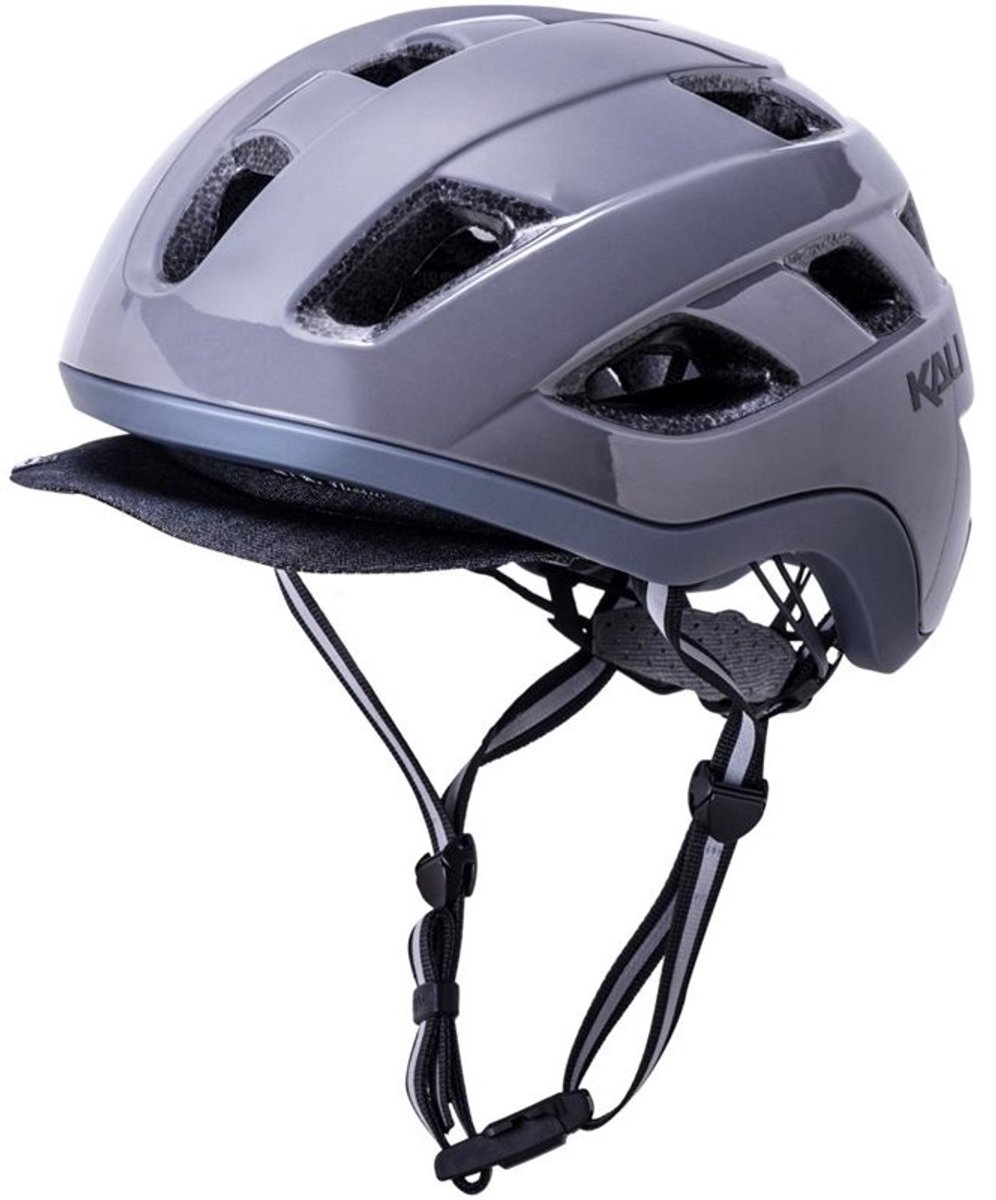 Kali Fietshelm - Speed pedelec helm - LED verlichting - NTA 8776 - Snorscooter helm - Snorfiets Helm blauw kenteken - Fatbike helm - Elektrische fietshelm - Fietshelm - Matgrijs - Maat L/XL