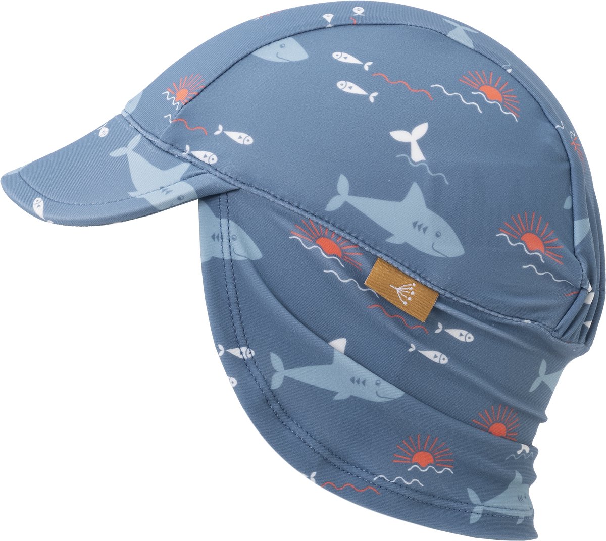 Fresk UV 50+ Zonnehoed voor kinderen 86 – Beschermende Reishoed – Hoofdbescherming Jongens - Blauw - Shark