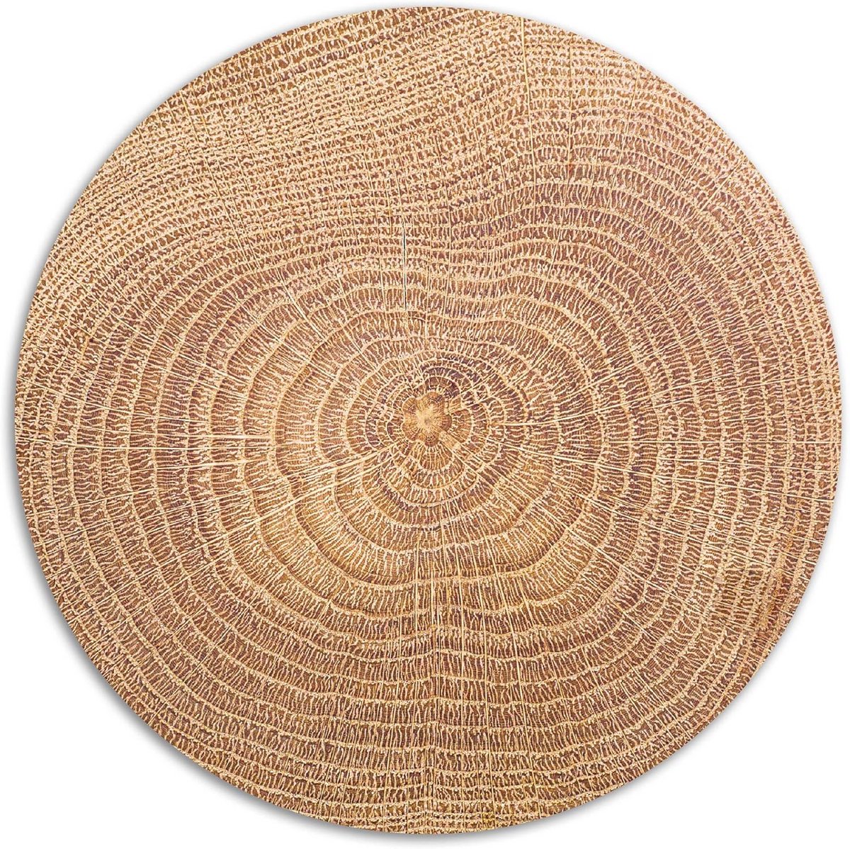 Ronde houten muismat Ø 22 cm - Scheurvast rubber met sterke grip