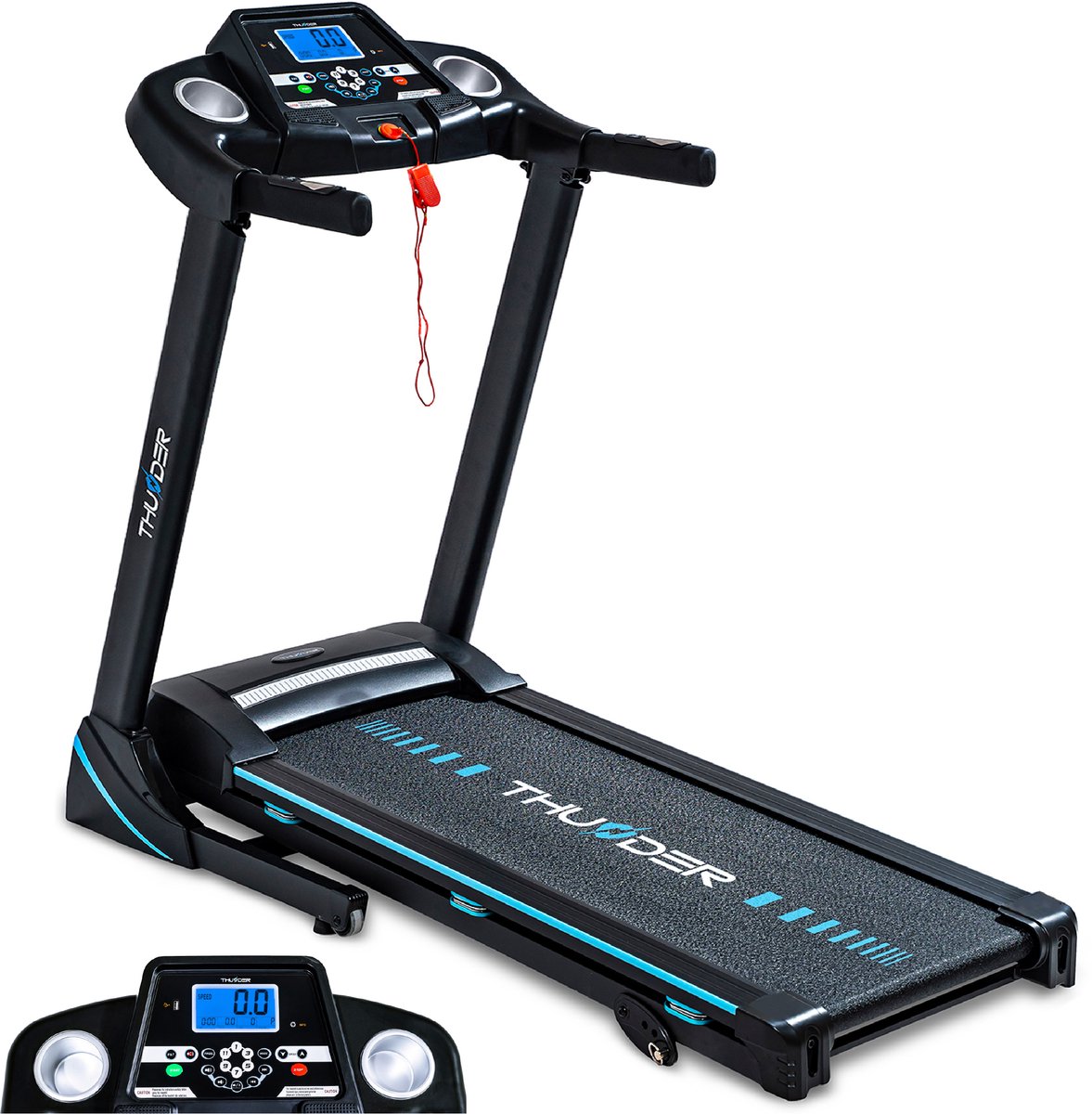 THUNDER ICON-BLACK Loopband inklapbaar - 2 PK - 12 programma’s - LCD Display - 140 kg