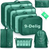 BOTC Packing Cubes Set 9-Delig - Koffer organizer set - Kleding organizer voor koffers, tassen en backpack - Donkergroen
