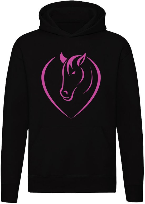 Paard Hartje Hoodie - dieren - horse - manege - dierendag - pony - unisex - trui - sweater
