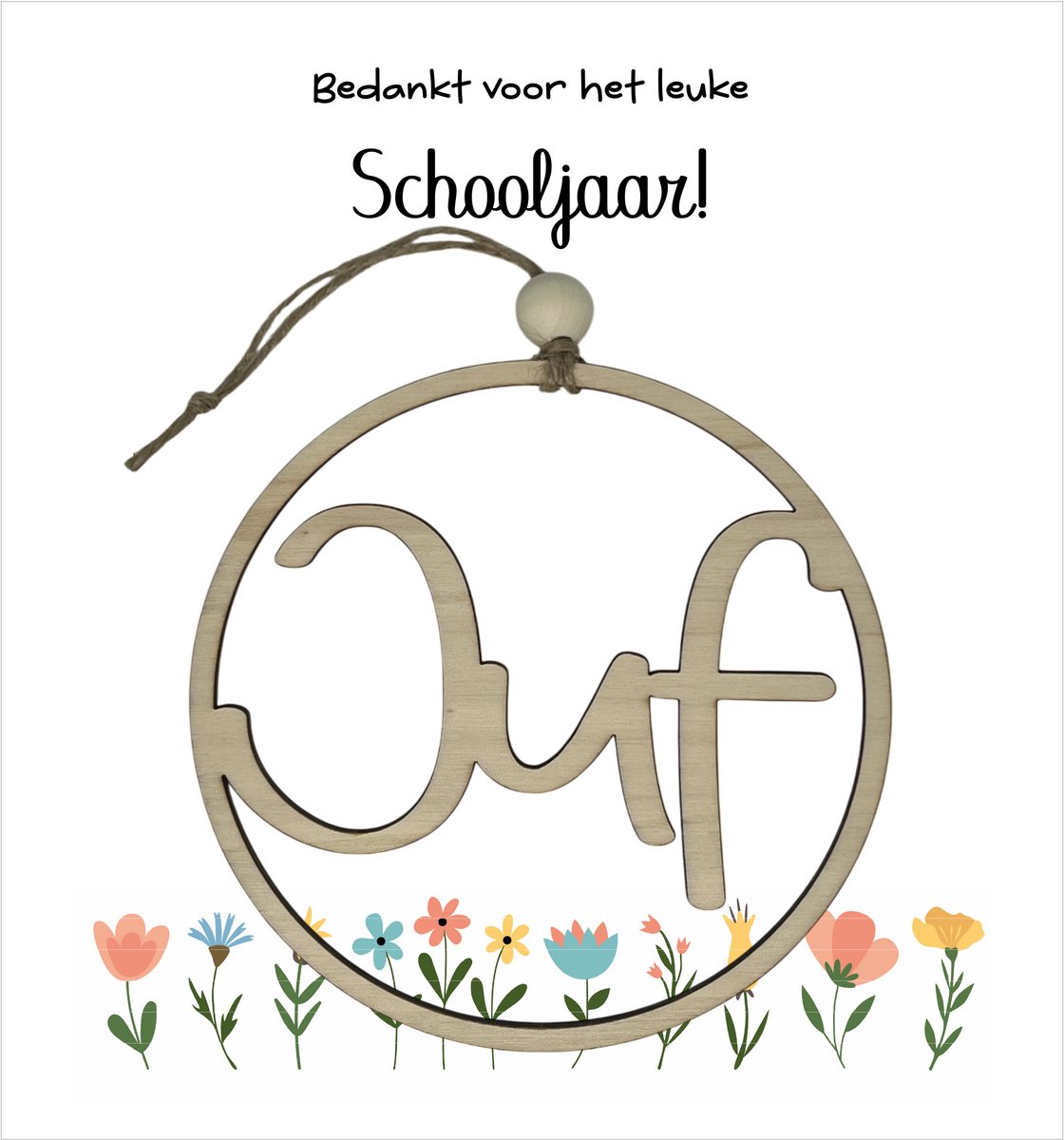 Hoepel en kaartje JUF | bloemen | jij bent de liefste | liefste juf | topjuf | einde schooljaar | juffen | meester | cadeau