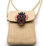 Sac Femme - Sac Bandoulière - Paille - Beige - 18x11,5cm