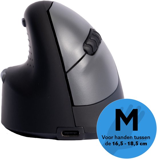 Review: HE Mouse Large, de verticale, anti-RSI muis 6 R-Go Tools R-Go HE Mouse, Ergonomische muis, Medium (Handlengte 165-185mm), Linkshandig, draadloos