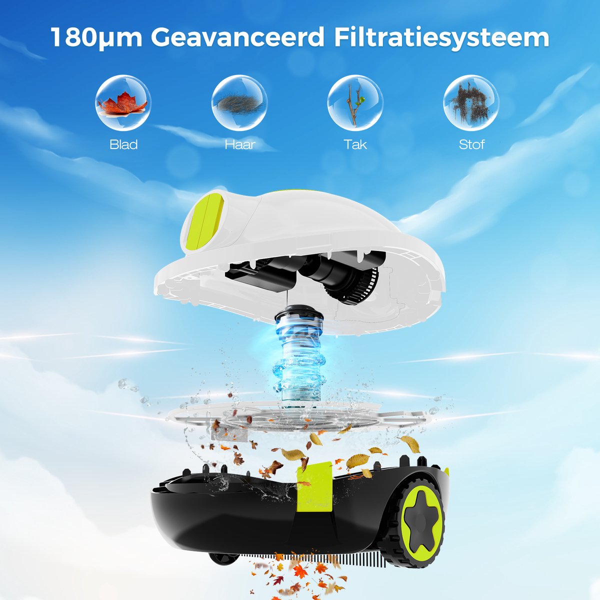 EVERCROSS BOT Y10 zwembadrobot, batterij zwembadrobot voor vloerreiniging, 100 min batterijduur, voor zwembaden tot 120㎡, automatische zwembadstofzuiger met zelfparkeerfunctie 180 um filter (zwart EVERCROSS BOT Y10 zwembadrobot, batterij zwembadrobot voor vloerreiniging, 100 min batterijduur, voor zwembaden tot 120㎡, automatische zwembadstofzuiger met zelfparkeerfunctie 180 um filter (zwart