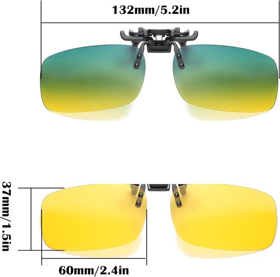 2 stuks gepolariseerde zonnebrilclips - gepolariseerd tegen licht - voor heren en dames, ideaal voor nachtritten — afbeelding 4