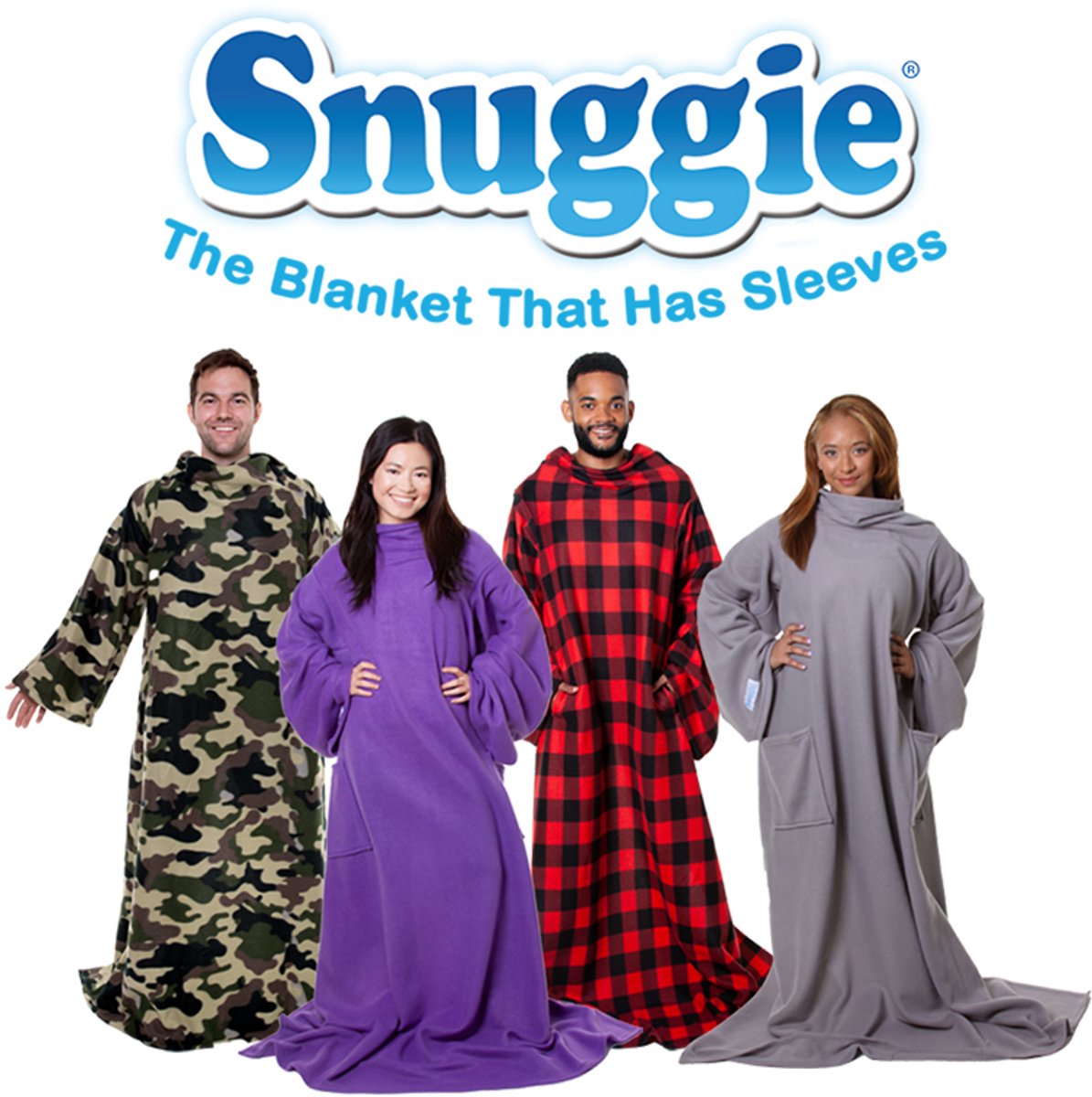 Snuggie Original - Fleece Deken met Mouwen - Green Camo - 180x137cm - Hoodie met Mouwen en Handige Zakken - Warme & Zachte TV Deken — cadeau in Wonen & Interieur - foto 8