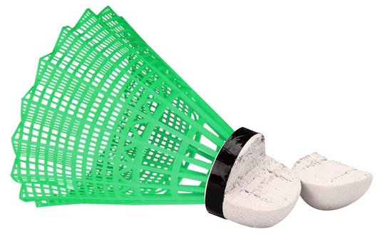 Avento Badminton Shuttles in Koker - Multi-kleur - 5 Stuks - Fluorgeel/Groen/Fluororanje/Fluorroze/Blauw