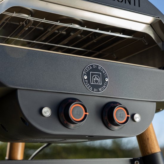 Pizza di Monti Fiorenza Elektrische Pizzaoven 400°C - Pizzasteen 13” - Pizza tot 30 cm - 1200W - 15 min - Binnen & Buiten - Incl. Schep, Thermometer & Hoes - Houtlook van Merkloos — afbeelding 3