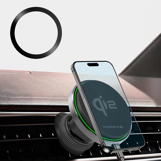Support Magnétique Pour Téléphone Voiture - Fixation Sur Grille D'Aération, Rotation 360°, Universel