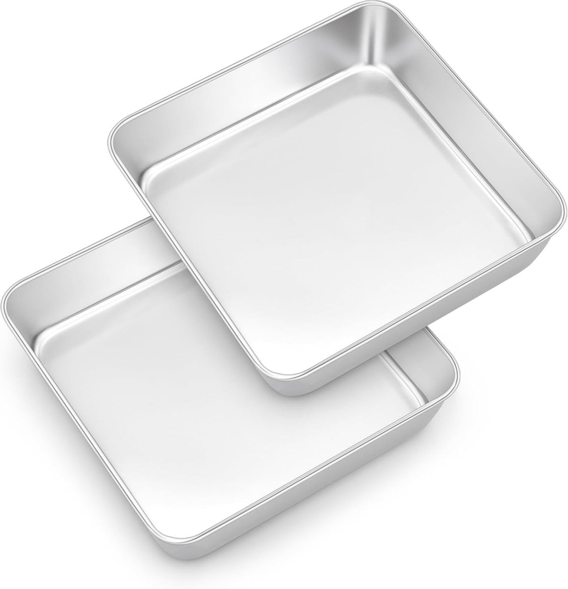 Vierkante bakvorm van roestvrij staal 20 x 20 x 5 cm - Geschikt voor brownies, lasagne en cake - Vaatwasmachinebestendig - Niet giftig