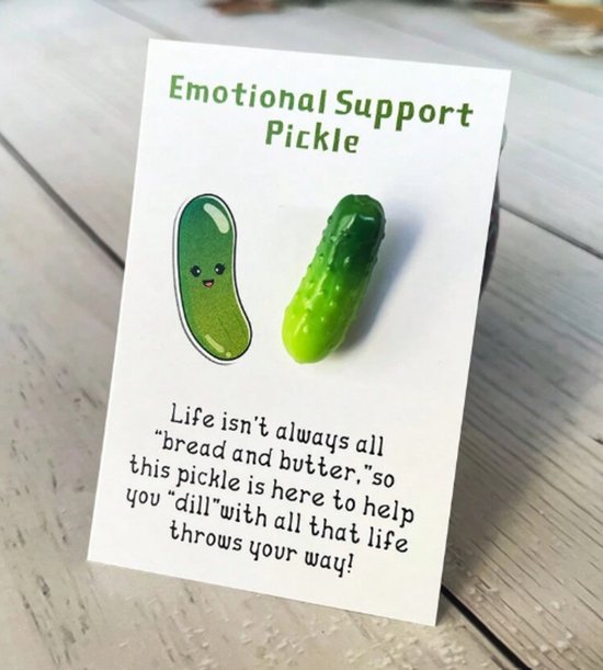 Emotional Support Pickle - Pocket Hug - Hart Onder De Riem Steken - Cadeau - Motivatie