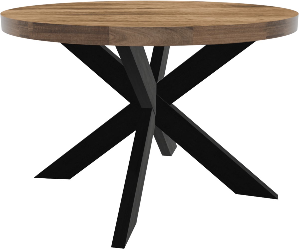 Eettafel Jones rond 120cm lichtbruin duurzaam mangohout ronde tafel