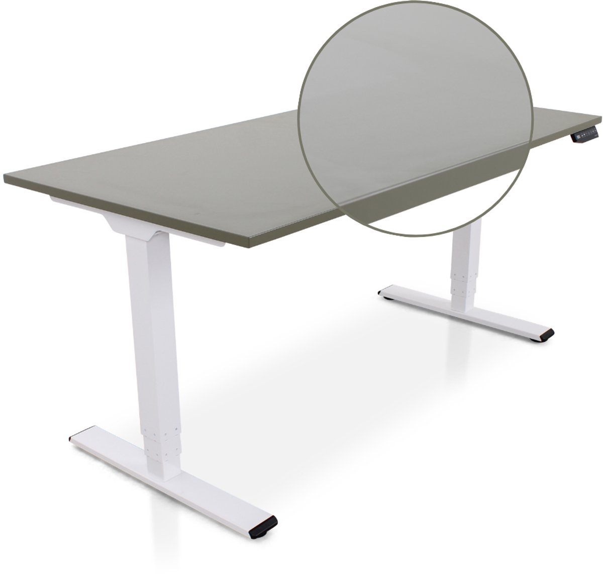 Multi Ratio Lineaflex MRC COMFORT Zit-Sta Bureau – Elektrisch Verstelbaar – 160x80 cm – Blad Forest Green – Wit Frame – ARBO Norm NEN-EN 527 – Met memorybediening – 100 KG Draagvermogen – 130 cm Hoog - Inclusief Kabelmanagement!