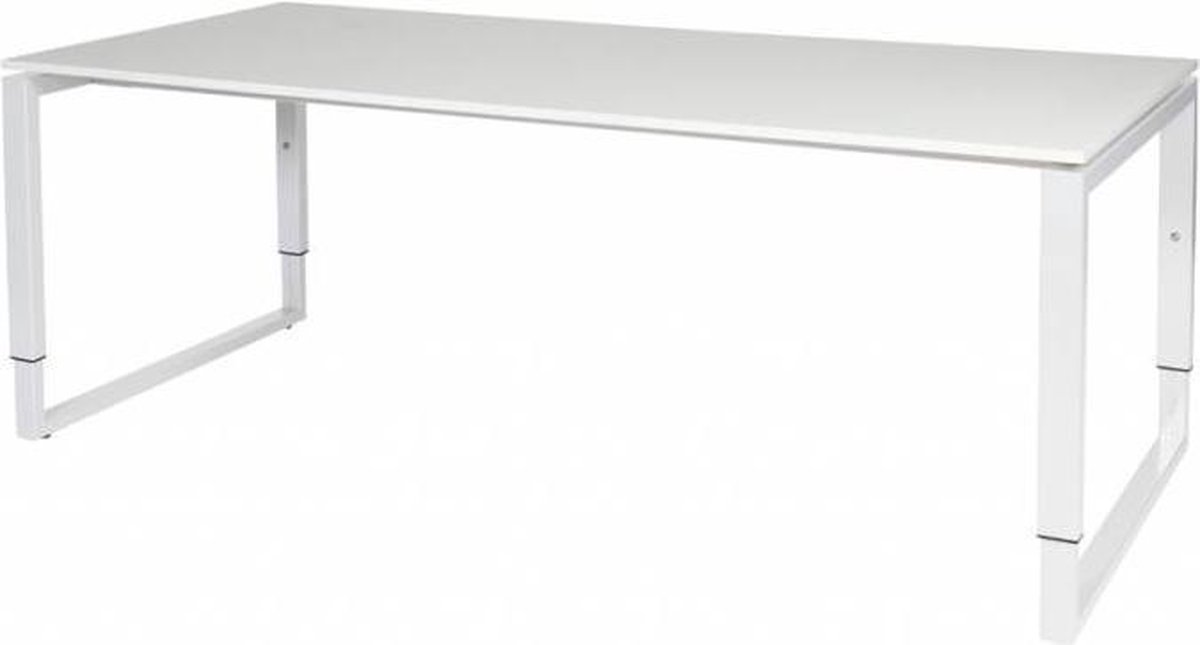 Verstelbaar Bureau - Domino Plus 200x90 grijs - wit frame