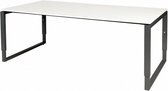 Vergadertafel - Verstelbaar - 200x100 wit - zwart frame