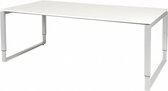 Vergadertafel - Verstelbaar - 200x100 wit - alu frame