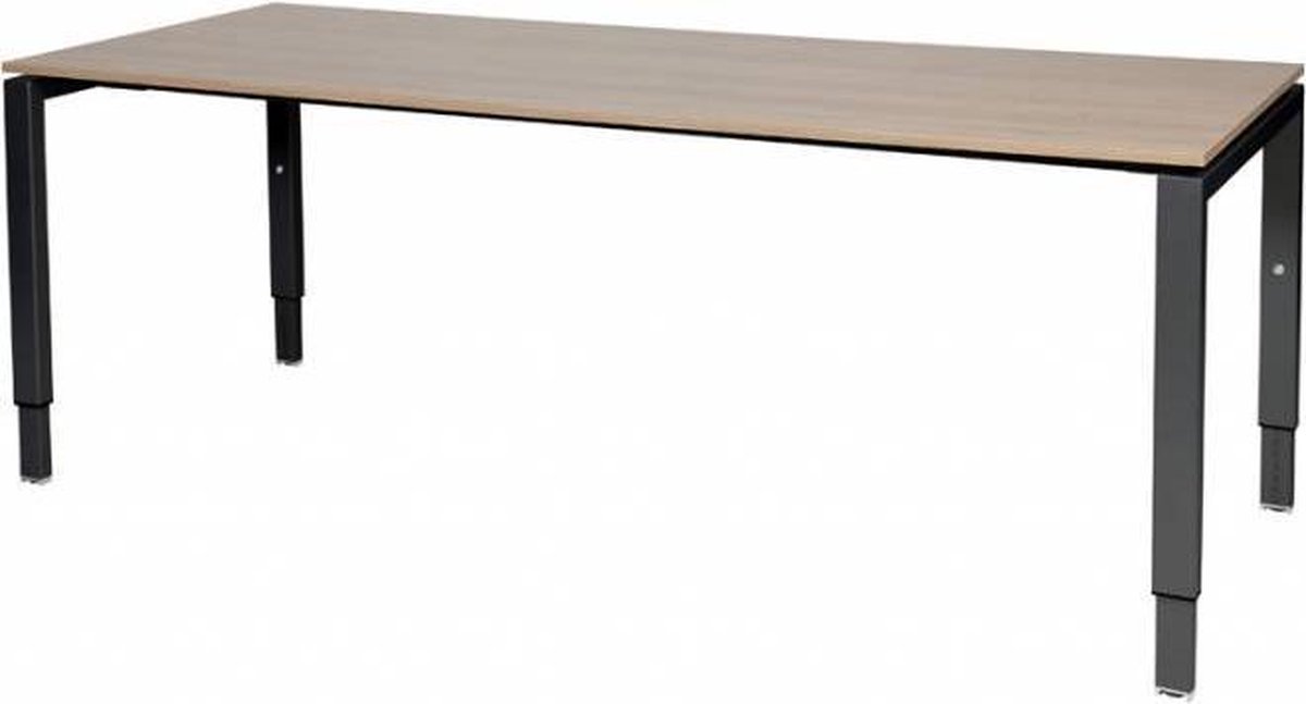 Verstelbaar Bureau - Domino 200x80 Havana Kersen - zwart frame