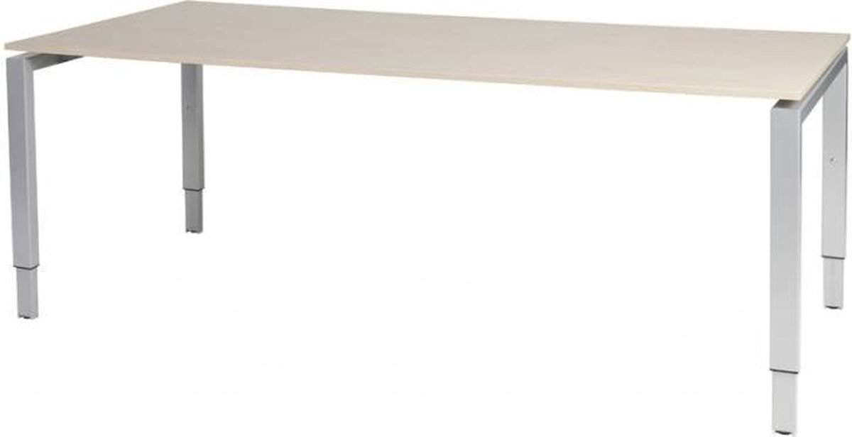 Schaffenburg Verstelbaar Bureau - Domino 200x90 Eiken - alu frame Aluminium (RAL9006)/Lindberg eiken