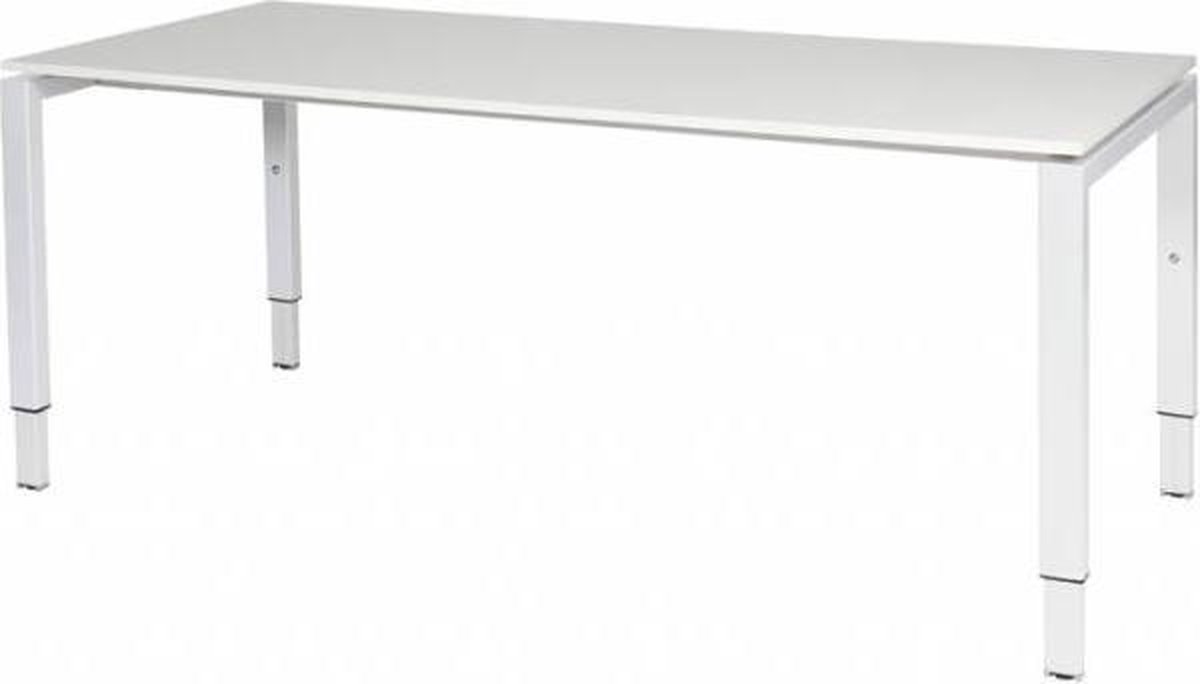 Verstelbaar Bureau - Domino 180x90 grijs - wit frame