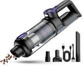 Bochi® Kruimeldief – Handstofzuiger oplaadbaar – Draadloze handstofzuiger met Opzetstukken – Auto , Huis , Kantoor Stofzuiger – 120 W – Zwart