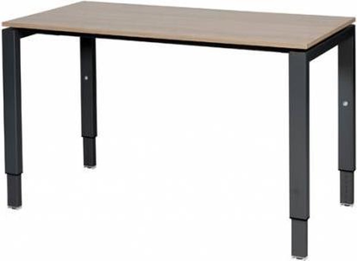 Verstelbaar Bureau - Domino 120x60 Havana Kersen - zwart frame
