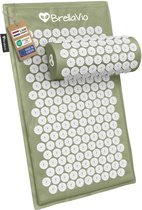 BrellaVio Spijkermat Set met Spijkerkussen - Groen - 74x44 cm - Acupressuur Mat - Spijkerbed - Acupunctuur Kussen - Shakti Massage