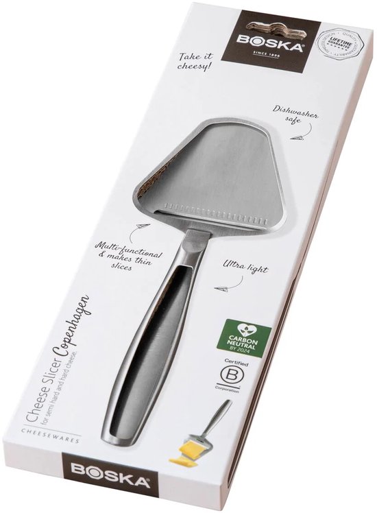 Boska Kaasschaaf Copenhagen - Kaasschaaf harde kaas - Kaasschaaf voor oude kaas - Vaatwasserbestendig - Multifunctionele kaasschaaf - RVS - 220 x 74 x 20 mm - Keukengerei - Keuken accessoires - Levenslange garantie