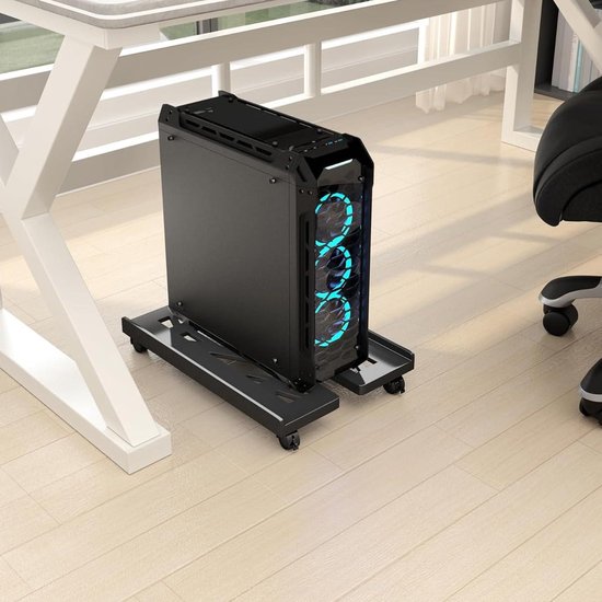 Computer Cpu Cart CPU Stand Mobile Four Wheel Universal - Black CPU Cart, Suitable for PC ...