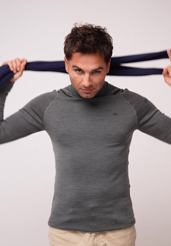 Écharpe en laine mérinos DANISH ENDURANCE - Qualité Premium - pour hommes et femmes - Gris foncé - Taille unique