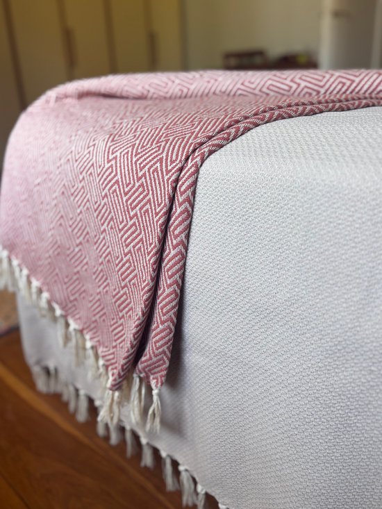 Lantara - Athene - Grand foulard - Terracotta - 150x250cm - Katoen - Couvre-lit