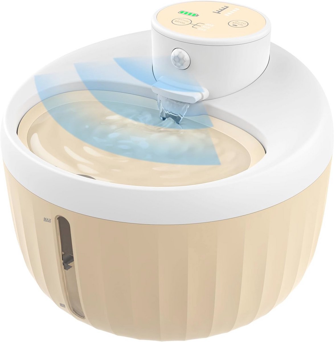 Draadloze kattenfontein 1,6L met bewegingsmelder - 3 modi, stille pomp en automatische beveiliging