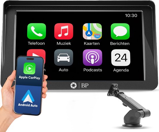 BP® CarPlay Scherm - Apple CarPlay & Android Auto - 7 inch - Touchscreen - Navigatiesysteem auto - Geschikt voor Apple CarPlay & Android Auto - Android Auto scherm - Zwart