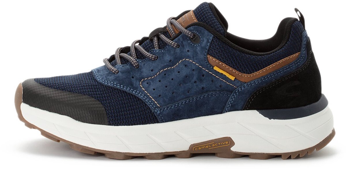 camel active Sneakers van nubuckleer en textiel - Maat menswear-42 - Blauw