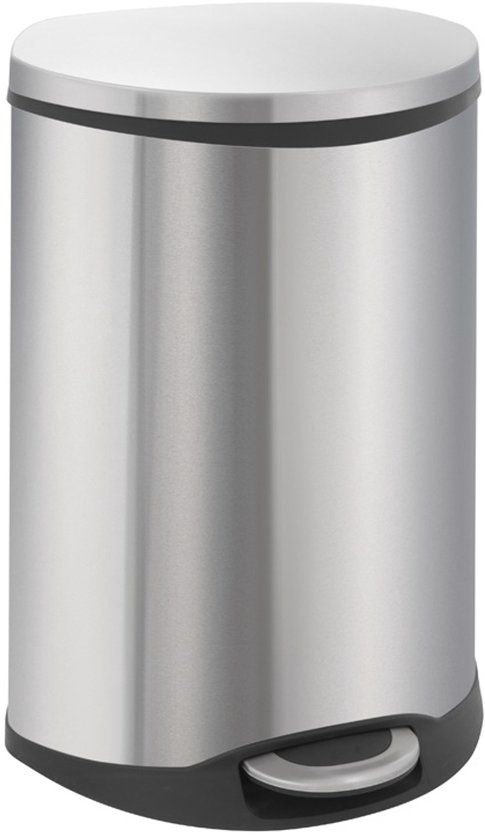 EKO - Shell Bin recycling pedaalemmer 22+22 liter - Stainless steel Plastic - mat RVS - Prullenbak