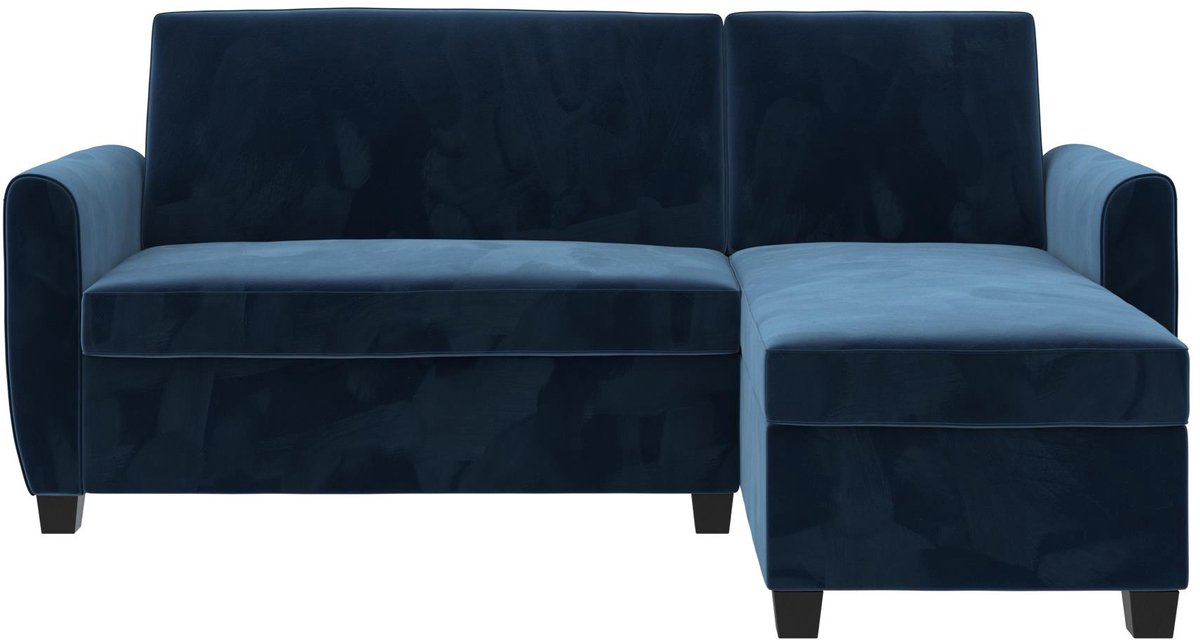 Notio Living Noah-Slaapbank - 3-zits - Donkerblauw Fluweel