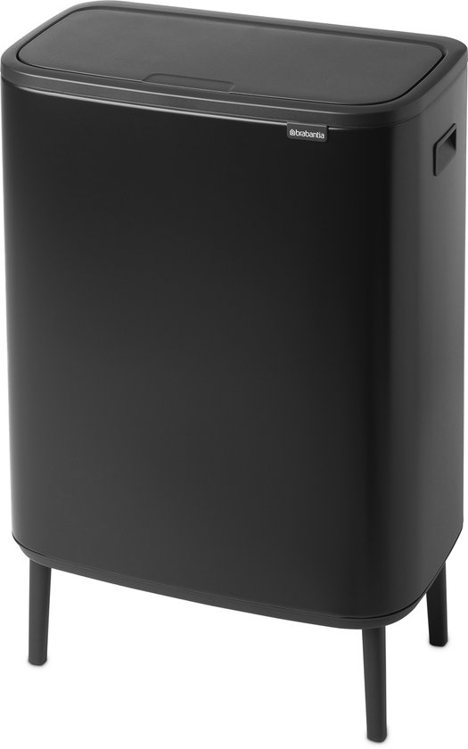 Brabantia Bo Touch Bin poubelle 3 x 11 litres avec 3 seaux intérieurs synthétiques - Mineral Concrete Grey