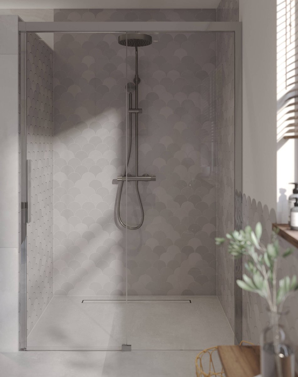 Ben IMotion Douchedeur - Schuifdeur - Rechts - 140x206 cm - Antikalk - Chroom - Veiligheidsglas