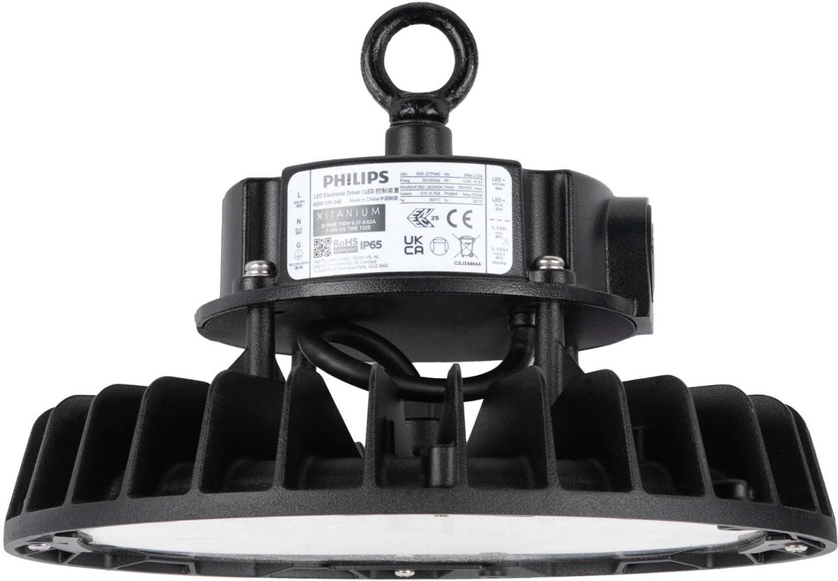 LEDVION LED High Bay 150W (3000K - 175lm/W - dimbaar - IP65) - Energiezuinig Zwart