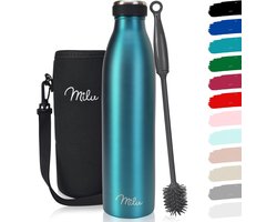 Milu Thermosfles | 350ml 500ml 750ml 1L 1,5L | Geïsoleerde Roestvrijstalen Thermoskan | Lekvrije Dubbelwandige Thermofles voor Warme en Koude Dranken | Thermosflessen Geschikt voor Koolzuurhoudende Dranken | Isoleerfles
