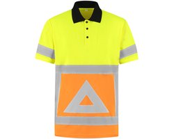 JS Poloshirt Verkeersregelaar met Korte Mouw - RWS Geel-Oranje - Maat XL