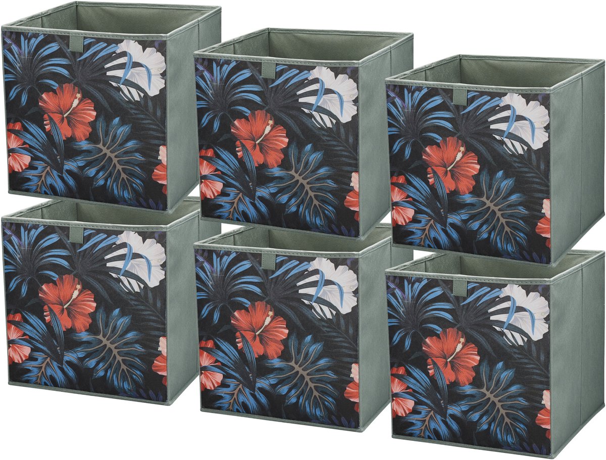 LAVITA® Opbergmand Textiel - 31x31x31 Weide 6 Stuks - Opbergbox Kast Organizer Opbergdoos - Kastlade Verdeler Voor Kleding Ondergoed Badkamer Kledingkast - Vouwdoos Stoffen Doos Opbergdozen