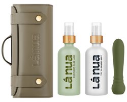 Lá Nua - Ontspannende Cadeau set met glijmiddel 100ml, vibrator en toy cleaner 100ml in reistas Cucumber aloe