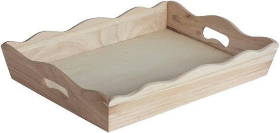Madam Stoltz Houten dienblad met handvat 26x39x3 cm